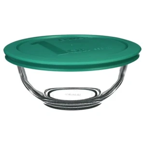Pyrex Smart Essentials ciotola di miscelazione in vetro 1 quarto coperchio di conservazione verde 1,0 qt / 94 ml - Foto 1 di 3