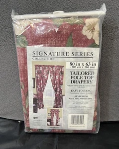 Crown Crafts Signature Series Bethany Tailored Pole Top Drapery Curtains 80 X 63 - Picture 1 of 7