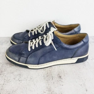 Cole Haan Perforated Leather Sneakers size 10.5 Men's Blue Sporty Lace-up - Picture 1 of 12