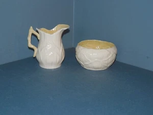 Belleek Cob Glanz Liliencreme und Zucker Set - Bild 1 von 5