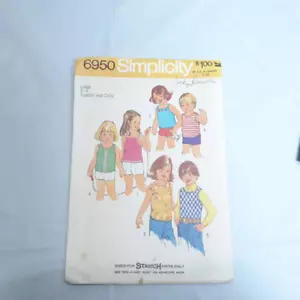 6950 Simplicity Large 3-4 Toddler and Child Tops Sewing Pattern Cut - Picture 1 of 6