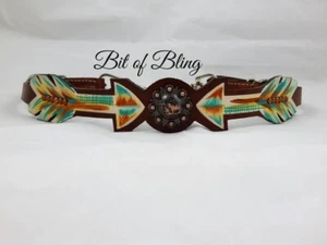 Prayers and Arrows Painted Leather Wither Strap Western Horse Tack - Picture 1 of 1