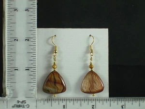 Hand made Glass Bead Earrings, BLACK, BROWN, GRAY - Picture 1 of 12