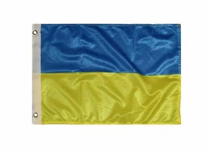 12x18 12''x18'' Ukraine Plain Rough Tex Knitted Flag Banner Grommet 100D - Picture 1 of 3
