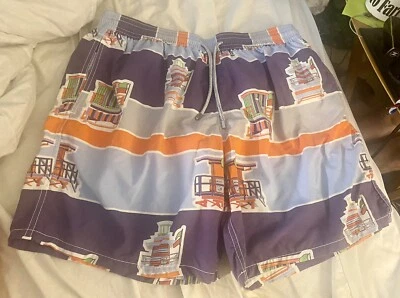 Bañador Vilebrequin para Hombres 3XL Púrpura Naranja Diseño Traje de Baño Pantalones Cortos Usado en Excelente Condición Foto 1 de 4