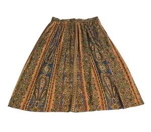 Vintage Koret Skirt Womens 14 Paisley Lightweight Midi Rayon Beach Festival Boho - Picture 1 of 17