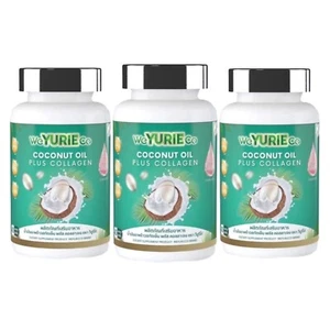 3X we YuRie Coconut Cold Pressed Oil Collagen Biotin B12 B7 A Skin Antioxidant - Picture 1 of 12