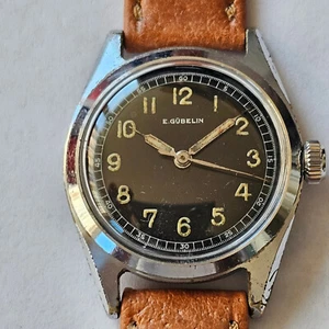 E.GUBELIN-CARICA MANUALE-CASSA A VITE-TIPO MILITARE-RARISSIMO-SWISS MADE-FIRMATO - Picture 1 of 24