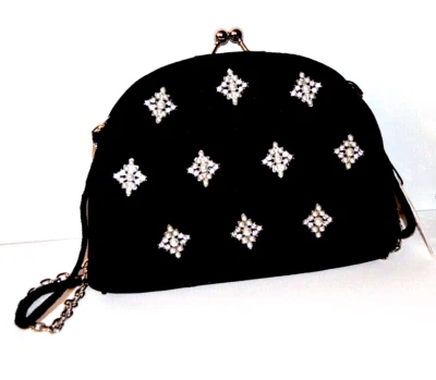Kate Landry Black Beaded Evening Bag Purse New with tag on $80.00 - Image 1 of 4
