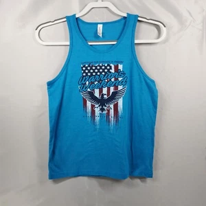 Canvas Top Weekend Warrior American Flag Eagle Graphic Tank T-Shirt Youth Sz L - Picture 1 of 4