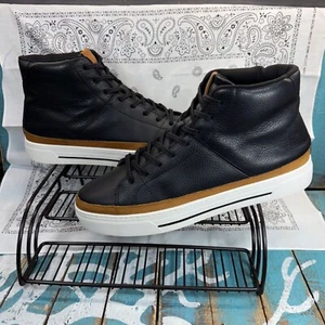 Crown Vintage DEVASSY Black Leather Lace Up Sneaker Boots Men’s Size 12M - Picture 1 of 11