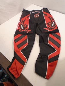 Fly Racing Pant Stye F-16 Size 28 S Youth Red Motocross Dirt Bike Red Blk - Picture 1 of 7