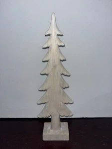 white wood 16" carved tree solid base - Picture 1 of 9