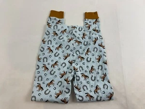 Leveret Pajama Pants Girl's Size 14Y Light Blue Pull On Horse Horseshoes Pattern - Picture 1 of 7