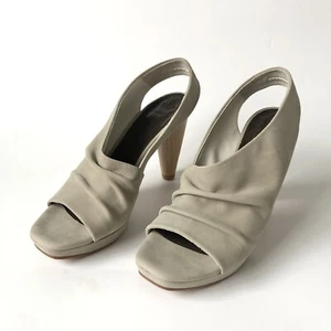 Coclico Larkspur Ruched Leather Platform Heel Sandals in Castoro Size EU41/10 US - Picture 1 of 8