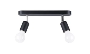 Deckenstrahler Schwarz 2-flammig Metall 33 cm lang verstellbar E27 Deckenleuchte - Bild 1 von 6