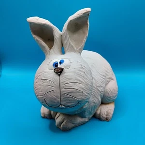 De Colección Lindo y Extraño Conejo Blanco Conejo 7" x 7" Cerámica Césped/Jardín/Casa Decoración - Imagen 1 de 8