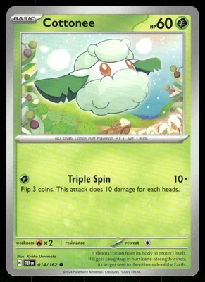Cottonee 014/162 Common Normal NM Pokemon SV05: Temporal Forces - Image 1 of 2