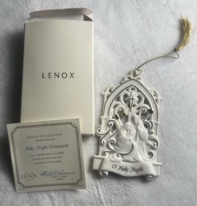 Lenox Christmas Ornament O Holy Night Fine Ivory China Handcrafted 24 Karat 2001 - Picture 1 of 4