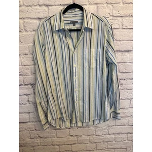 Gap Mens Striped Long Sleeve Button Down Shirt Medium Casual Career - Picture 1 of 7