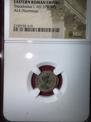 NGC Ancients Eastern Roman Empire Theodosius I AE4 Nummus Coin - Image 1 of 4