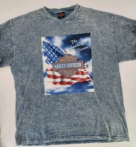 Vintage Harley Davidson American Dream Delano MN Shirt Stone Washed Eagle MensXL - Picture 1 of 8