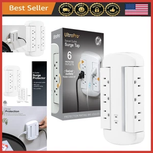 6-Outlet Surge Protector Wall Adapter, Swivel Side Access, 980J, ETL Certified - Picture 1 of 8
