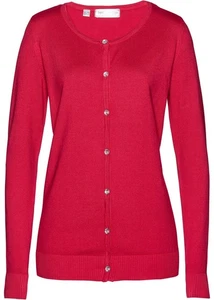 Neu Strickjacke mit dekorativen Knöpfen Gr. 44/46 Granatrot Damen Strick-Jacke - Bild 1 von 1