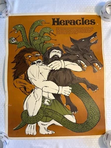 Vintage Heracles 1972 Perfection Form Co Greek Roman Mythology Poster 29x23 - Picture 1 of 5