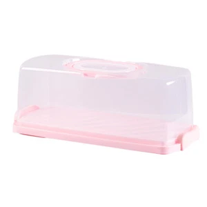 Clear Cake Carrier Bread Keeper Rectangular Loaf Bread Box Bread Holder - Picture 1 of 12