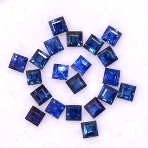 Natural Blue Sapphire 2 mm Square Cut Lot 10 Pcs 0.84 CTS Loose Gemstones - Bild 1 von 4