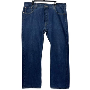 Levis 501 Original Straight Leg BUTTON FLY 40x34 Medium Wash Denim Blue Jeans - Picture 1 of 9