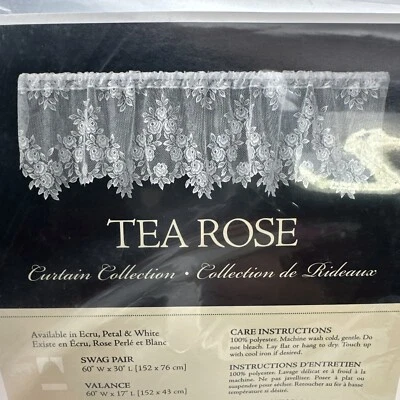 Par de botines Heritage Lace Tea Rose 60 x 30" blanco NOS 6255WS-30PR Foto 1 de 4