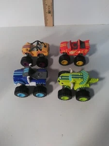 Blaze and the Monster Machines Racer Cars Trucks 4x ...3x2.5in...New - Picture 1 of 2