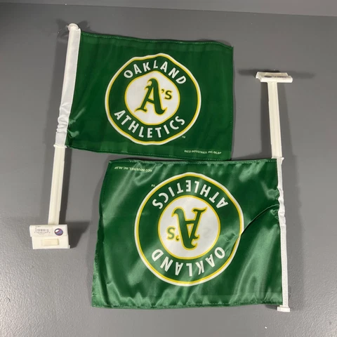 Oakland Athletics MLB Baseball Car Window Flag Team Logo Sports Green - LOT OF 2 Cover
