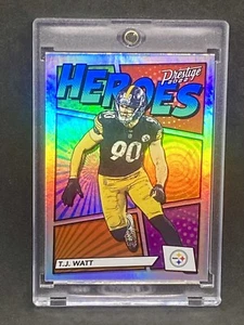 T.J. Watt RARE HEROES REFRACTOR INVESTMENT CARD SSP PANINI STEELERS MVP MINT - Picture 1 of 2