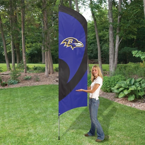 Baltimore Ravens Tall Team Swooper Flag 8.5ft Flag w 11.5ft Pole NFL Cover