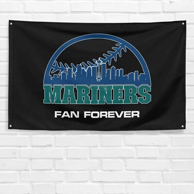 Seattle Mariners 3x5 ft Flag Baseball Champions Fans Gift Wall Decor Banner - Image 1 of 4