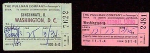 Pullman Company Two Passenger's Checks (Roundtrip) 1956 - Picture 1 of 2