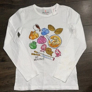 Crewcuts Sequin Soy Delicious Graphic Long Sleeve Tee Shirt Girls Size 14 New - Picture 1 of 5
