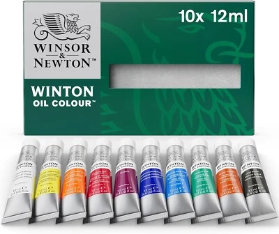 Winsor & Newton Winton Oil Paint Set, 10 Colours in 12 ml FAST SHIPPING - image 1 of 2