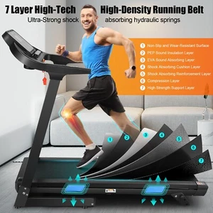 Treadmills for Home with Incline, Heavy Duty 3.25HP Foldable Treadmill 300LBS - Picture 1 of 19