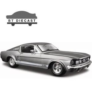 MAISTO 1967 67 FORD MUSTANG GT 1/24 DIECAST MODEL CAR GREY 31260 GRY - Picture 1 of 2