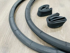 (2) 26 x 1 3/8 Bicycle Black Tires + (2) Inner Tubes Bicycle NEW* 26x1-3/8 - Picture 1 of 4