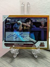 COLE YOUNG 2023 Topps Pro Debut Gold Foil AUTOGRAPH 1/50 Modesto Nuts