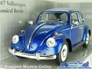 VOLKSWAGEN BEETLE MODEL CAR BLUE VW 1:24 SCALE OPENING PARTS LARGE CLASSIC K8 - Picture 1 of 5