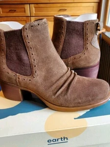NIB Earth Origins Denali Aspect - Leather Ankle Boot - - Women 7 Dark Khaki M - Picture 1 of 8