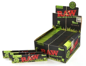 Papel de liar RAW negro orgánico tamaño king delgado sin refinar - 1 caja - 1600 papeles - Imagen 1 de 3