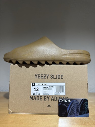 Sandali slip on ocra Adidas Yeezy Slide da uomo USA taglia 13 ocra (GW1931)