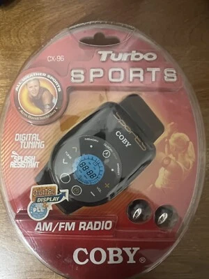 COBY ALL WEATHER SPORT DIGITAL AM/FM RADIO WITH ARM BAND TURBO SPORTS CX-96  - Image 1 of 3